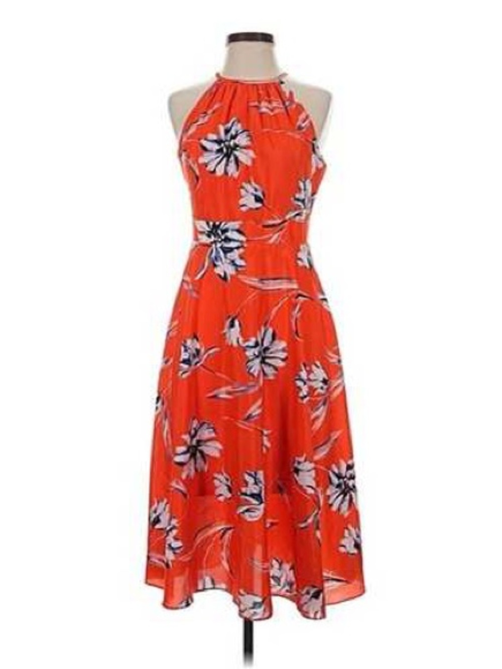 Eliza J Floral Midi Dress in Coral